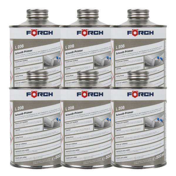 6x Förch L208 Schweißprimer Schweiß-Primer Rostschutz Korrosionsschutz 500ml