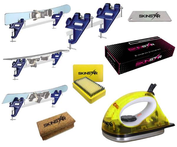 Skiwachs Set Smart Skispanner Universalwachs Bürste Kork & Wachseisen 6-teilig