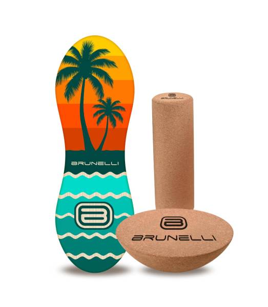 Brunelli Balance Board Komplettset Balanceboard Halbkugel Korkrolle Training