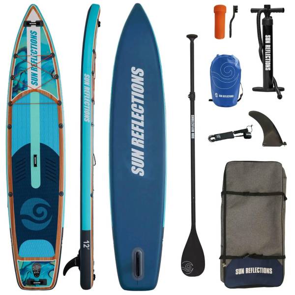 Sun Reflections XL SUP Board 12.0 Stand Up Paddle Set für Familie & Anfänger 366×84×15cm