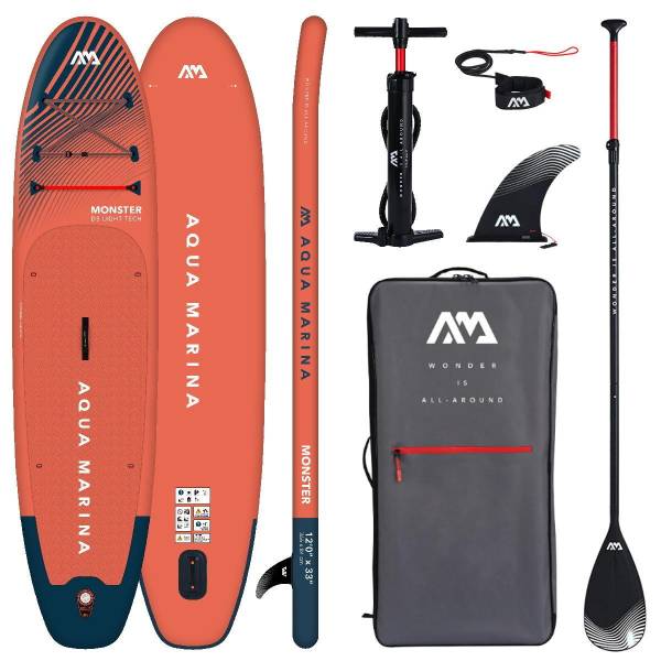 AQUA MARINA MONSTER 12'0" iSUP Board Set aufblasbar Stand Up Paddle Surfboard 366cm