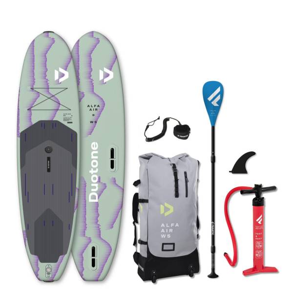 DUOTONE ALFA WS AIR 9'0 iSUP Windsurf SUP Board Einsteiger Set 7,5kg 2in1 SUP
